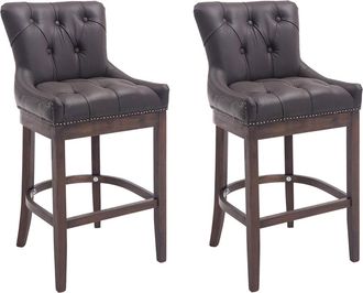 Clp Clp - Set 2x Taburetes Lakewood En Cuero Original Marr&oacute;n Antiguo