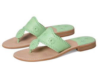 Jack Rogers Jacks Flat Sandal Womens Sandals Pistachio : 6.5 M, Leather