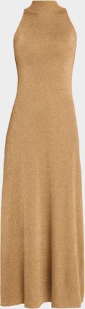 Altuzarra Mitzi Metallic Mock-Neck Midi Dress