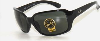 Ray-Ban Unisex Square Regular High Bridge Fit Sunglasses In Polished Black