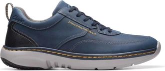 Clarks Pro Lace - Heren - Sneakers - Blauw - 41 1/2 EU - Leer - Schoenen