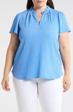 Jones New York Flutter Sleeve Tee in Blue Horizon at Nordstrom, Size 2 X