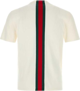 Gucci Web Stripe Crewneck T-Shirt - White