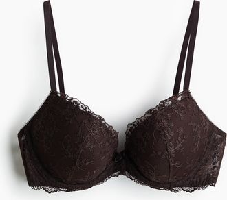 H&M Push-up-BH mit Stickerei - Dunkelbraun