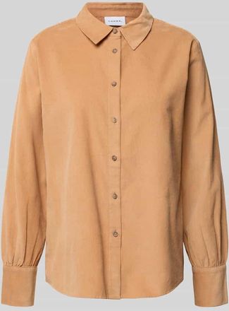 Comma Hemdbluse mit Knopfleiste in Camel, Größe 34