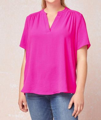 Entro Classic Chic Top In Hot Pink