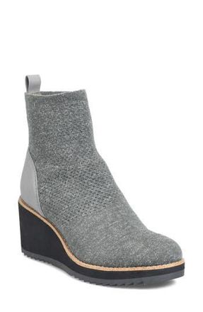 S&ouml;fft Elaina Wedge Knit Bootie in Dark Grey at Nordstrom Rack, Size 8