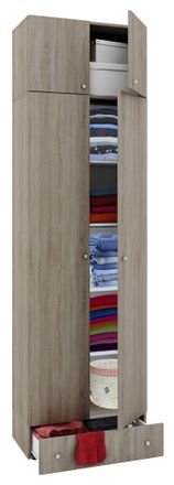 ebuy24 Vcm Armario De Madera Armario Con 5 Compartimentos Y Puertas Giratorias Expandible Dimensiones Aprox. B. 70 X Al. 238 X T. 40 Cm - Vandol (sonoma Robl