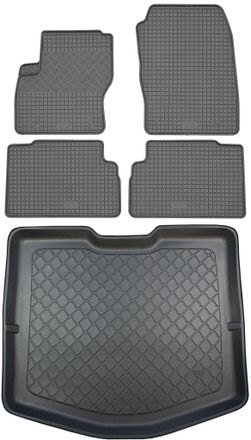 OEM Juego De Alfombrillas De Goma Para Coche Y Alfombrilla Para Maletero Para Ford C-max Ii Van (5 Puertas) De Noviembre De 2010 A Junio De 2019