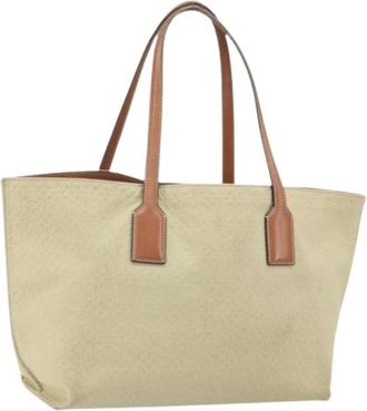 Loewe Pre-owned Tote Bags, female, Beige, Size: ONE SIZE Pre-owned Canvas Tote Bag