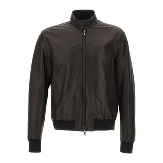 Tagliatore Leren bomberjack - Heren - Jassen - Zwart - Maat: XL Katoen