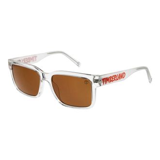 Timberland Sunglasses, unisex, White, Size: ONE SIZE Transparent Rectangle Sunglasses