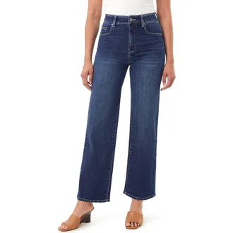 Curve Appeal Coffee Date 28.5-Inch High Waist Straight Leg Jeans in Celeste at Nordstrom Rack, Size 10