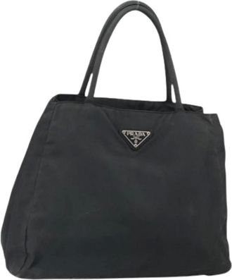 Prada Pre-owned Tote Bags, female, Black, Size: ONE SIZE Pre-owned Vintage Nylon Tote Bag