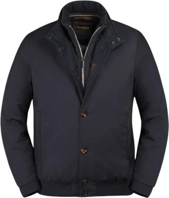 Moorer Janos-Pum Bomber - Heren - Winterjassen - Blauw - 2XL - Leer - Jassen