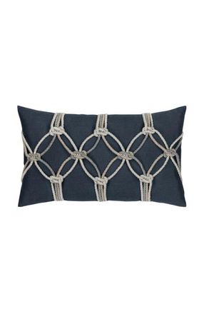 Elaine Smith Rope Hand Knotted Macrame Indoor & Outdoor Woven Accent Pillow in Indigo at Nordstrom, Size 12X20