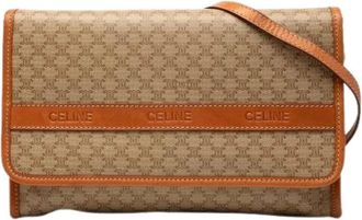 Celine Pre-owned Cross Body Bags, female, Beige, Size: ONE SIZE Pre-owned Coated Canvas Crossbody Bag