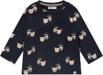 Babyface Allover Goat Print Long Sleeve T-Shirt in Indigo at Nordstrom, Size 18M