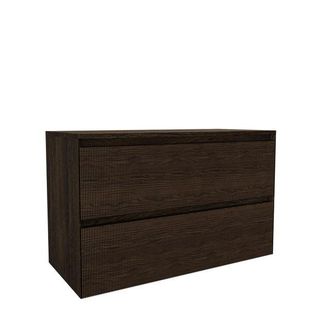 Saniclass Holz Atelier Badkamermeubelset - 100x45x60cm - topblad - zonder kraangaten - 2 lades - Charcoal