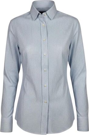 Xacus Sara Kt Stretch Jersey Shirt - Dames - Overhemden - Blauw - M - Overhemden