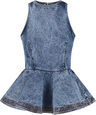 Alaia Top Peplum In Denim