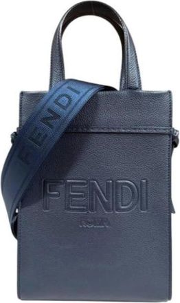 Fendi Pre-owned Leather fendi-bags - Heren - Vintage Schoudertas - Blauw - ONE Size - Vintage