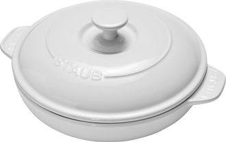 Staub Ceramic 8-inch Round Covered Brie Baker - White