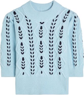 Rails Addy Cable-weave Cotton-blend Jumper - Light Blue - XS (UK6 / XS)
