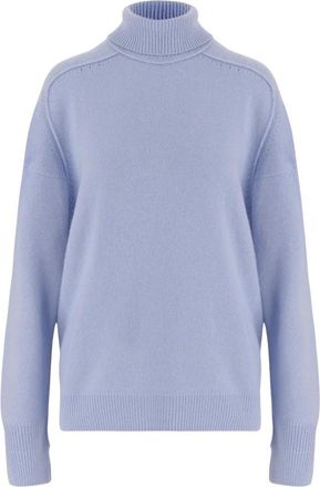 Carven Cashmere Trui met Hoge Hals - Dames - Cashmere truien - Blauw - S - Kasjmier - Truien & Vesten