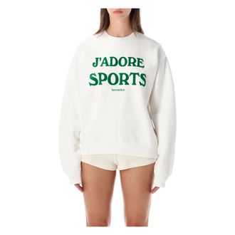 Sporty & Rich Jadore Crew Neck - Dames - Sweatshirts - Wit - S - Katoen - Hoodies & sweatvesten