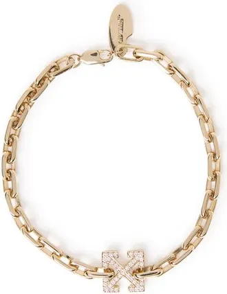 Off-white Lab Grown Diamond Arrow Chain Bracelet in Yellow Gold at Nordstrom, Size 8