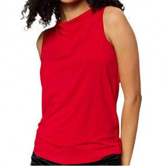 Sanctuary Soft Cowl Shell Sleeveless Top In Cherry Lacquer