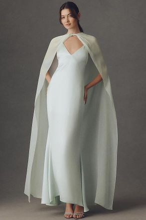 Mare Mare Sabrina Satin Slip Dress with Chiffon Cape