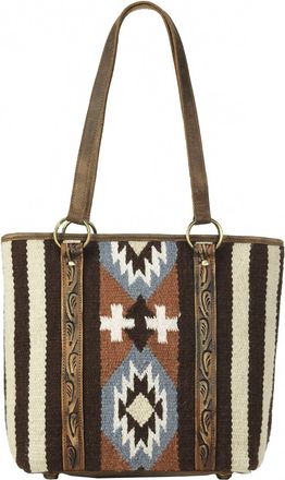 M&F Western Products Womens Woven Rug Tote Bag In Multi