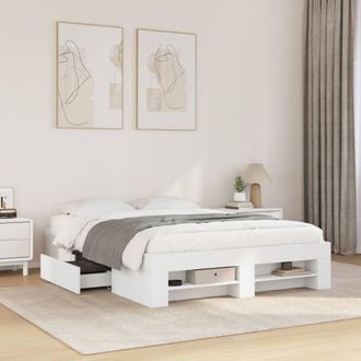 Berkfield Home Bed Frame without Mattress White 140x200 cm Engineered Wood