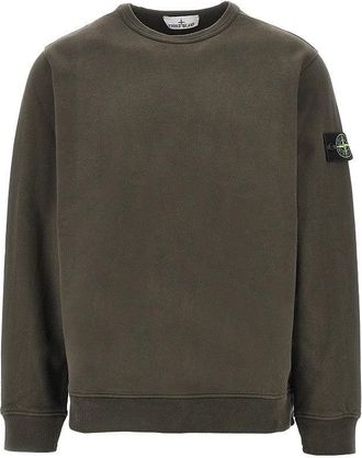 Stone Island Crewneck cotton sweatshirt with Logo Badge Man XXL