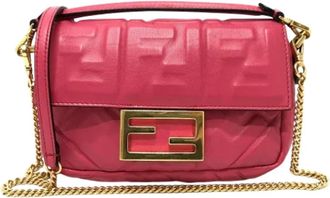 Fendi Pre-owned Leather fendi-bags - Dames - Vintage Schoudertas - Roze - ONE Size - Leer - Vintage