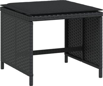 vidaXL Vidaxl - Taburetes De Jard&iacute;n Con Cojines 4 Uds Rat&aacute;n Pe Negro 41x41x36cm