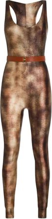 Elisabetta Franchi Tuta intera con stampa - Marrone
