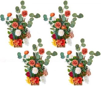 OEM Arreglos Florales Artificiales De Pie Para Pasillos De Bodas, Centros De Mesa Florales Naranjas Para Ceremonias, Recepciones, Fiestas Y Decoraci&oacute;n Al 