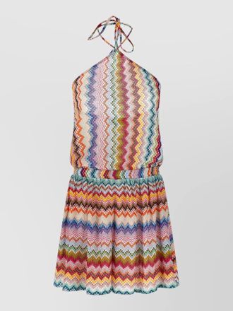 Missoni metallic zigzag print sleeveless short jumpsuit