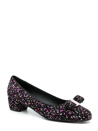 Ferragamo Sequin-Embellished Pump - Black