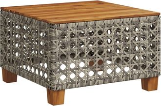 vidaXL Mesa De Jard&iacute;n Rat&aacute;n Sint&eacute;tico Madera Acacia Gris 55x55x36 Cm Vidaxl