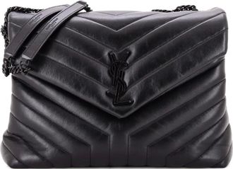 Saint Laurent Loulou Matelasse Chevron Leather Medium shoulder bag - Nero