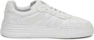 Hogan Glitter Schoenen met Memory Foam Technologie - Dames - Sneakers - Wit - 40 EU - Leer - Schoenen