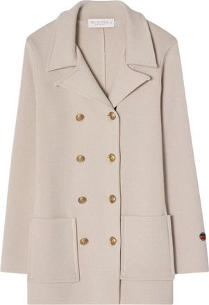 Busnel Victoria Gebreide Wollen Jas - Dames - Mantel - Grijs - XL - Wol - Jassen