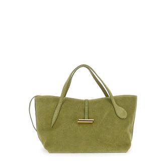 Little Liffner Petite Penne Green Handbag With Side Pocket In Leather