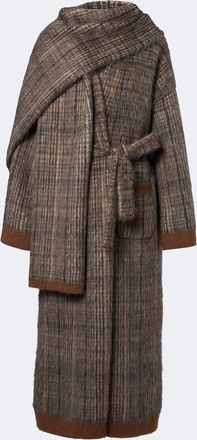 Brunello Cucinelli Cappotto in misto mohair con sciarpa