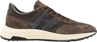Hogan Brown Logo-Patch Sneakers