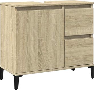 vidaXL Armario De Ba&ntilde;o Madera Contrachapada Roble Sonoma 65x33x60 Cm Vidaxl